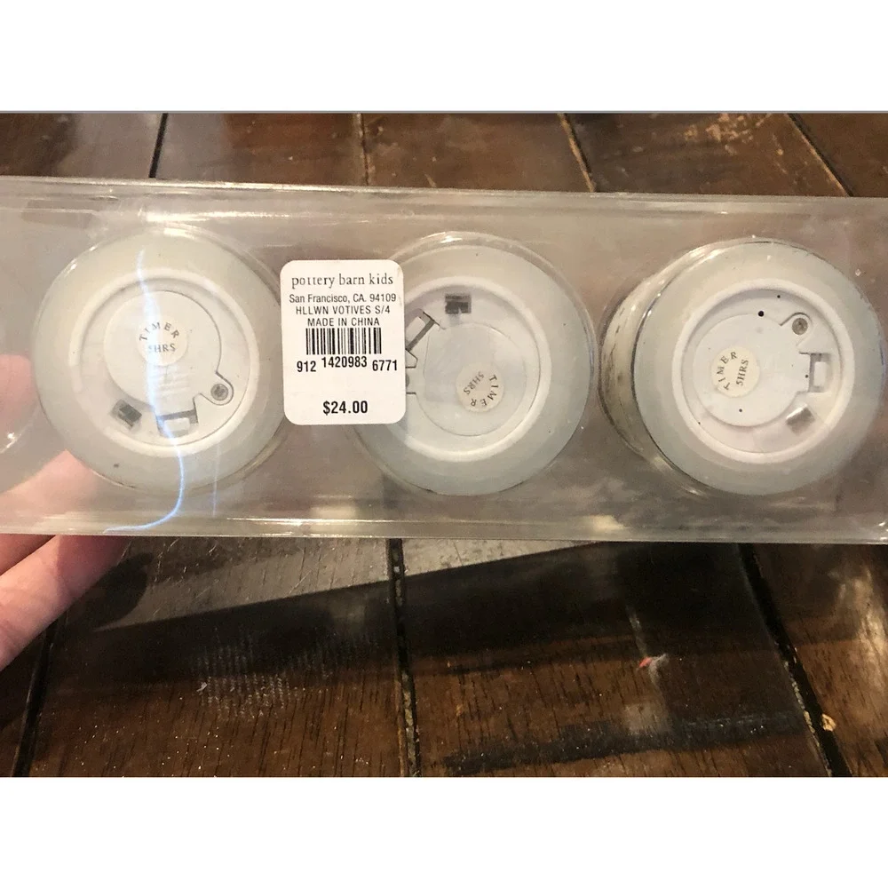 Pottery Barn Kids Halloween Votive Flameless Battery Candles Set of 3 *1 missing